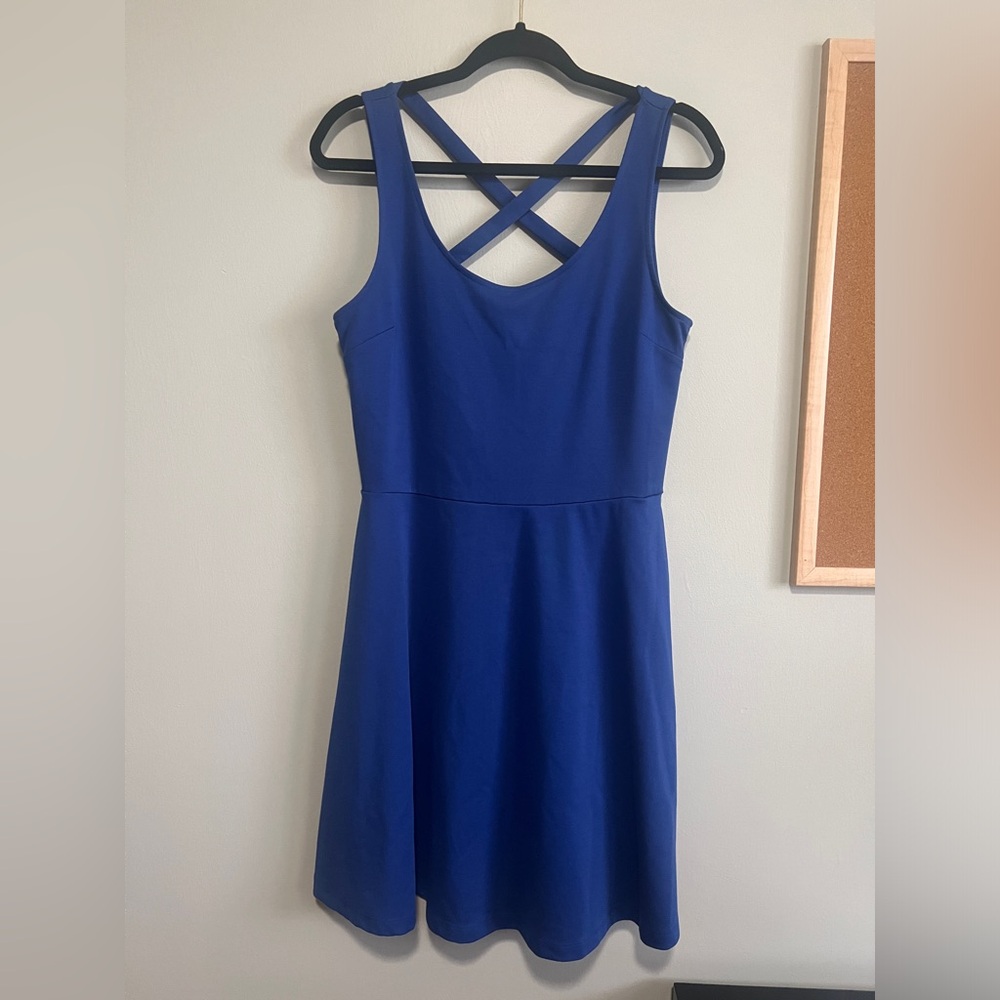 H&M‎ Scoop Neck Lightweight Dress Blue Women Medium